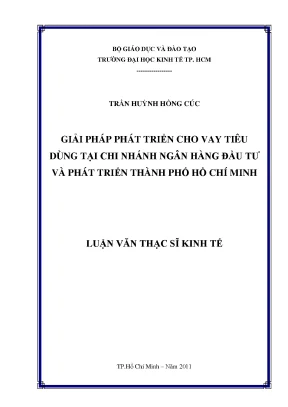 Luận văn thạc sĩ giải pháp phát triển cho vay tiêu dùng tại chi nhánh ngân hàng đầu tư và phát triển thành phố hồ chí minh luận văn thạc sĩ