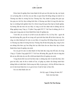Luận văn phân tích những yếu tố môi trƣờng ảnh hƣởng đến việc ứng dụng các công cụ marketing điện tử tại công ty cổ phần công nghệ enuy v