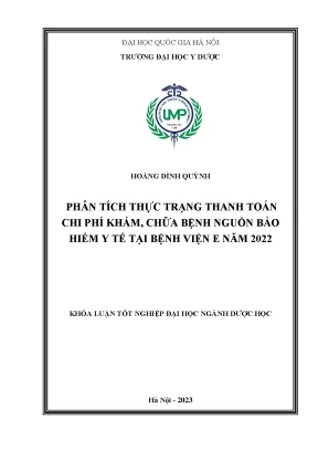 Luận văn phân tích thực trạng thanh toán chi phí khám chữa bệnh từ nguồn bảo hiểm y tế tại bệnh viện e năm 2022