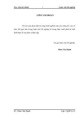 Luận văn học viện tài chính aof đánh giá thực trạng tài chính và một số giải pháp cải thiện tình hình tài chính tại công ty cổ phần đầu tư hải đường