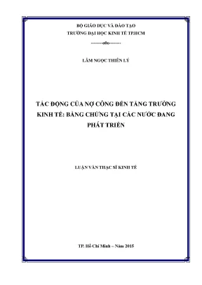 Luận văn thạc sĩ tác động của nợ công đến tăng trưởng kinh tế bằng chứng tại các nước đang phát triển