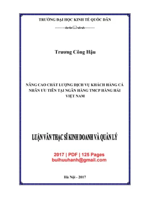 Luận văn thạc sĩ kinh doanh quản lý nâng cao chất lượng dịch vụ khách hàng cá nhân ưu tiên tại ngân hàng tmcp hàng hải việt nam