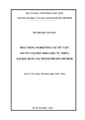 Luận văn hoạt động marketing tại thư viện trường đại học khoa học tự nhiên đại học quốc gia thành phố hồ chí minh
