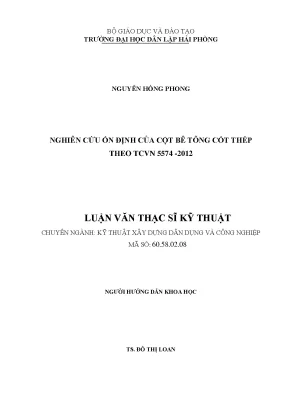 Luận văn nghiên cứu ổn định của cột bê tông cốt thép theo tcvn 5574 2012