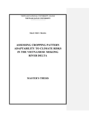 Luận văn thạc sĩ assessing cropping pattern adaptability to climate risks in the vietnamese mekong river delta
