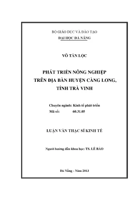 Luận văn thạc sĩ phát triển nông nghiệp trên địa bàn