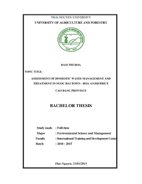 Luận văn assesment of domestic waste management and treatment in nuoc hai town hoa an districs cao bang province