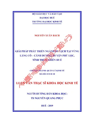 Luận văn thạc sĩ giải pháp phát triển ngành du lịch tại vùng lăng cô cảnh dương huyện phú lộc tỉnh thừa thiên huế min