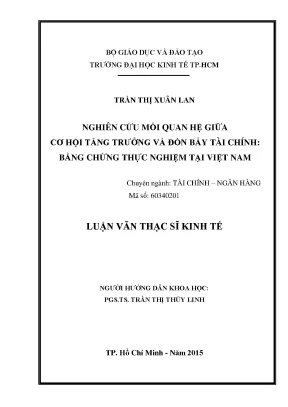 Luận văn thạc sĩ nghiên cứu mối quan hệ giữa cơ hội tăng trưởng và đòn bẩy tài chính bằng chứng thực nghiệm tại việt nam
