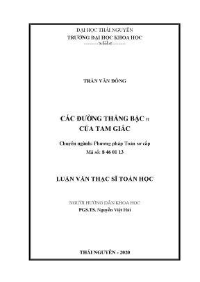 Luận văn thạc sĩ các đường thẳng bậc n của tam giác