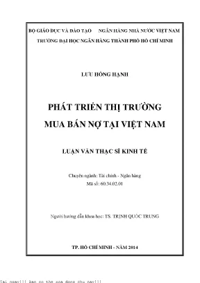 Phát triển thị trường mua bán nợ tại việt nam luận văn thạc sĩ kinh tế
