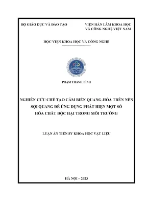 Luận án tiến sĩ khoa học vật liệu nghiên cứu chế tạo cảm biến quang hóa trên nền sợi quang để ứng dụng phát hiện một số hóa chất độc hại trong môi trường