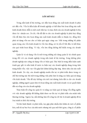 Luận văn học viện tài chính aof các giải pháp tài chính chủ yếu nhằm nâng cao hiệu quả sử dụng vốn kinh doanh tại công ty cổ phần đầu tư và xây dựng 573