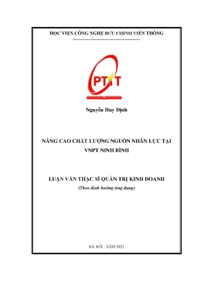 Luận văn nâng cao chất lượng nguồn nhân lực tại vnpt ninh bình