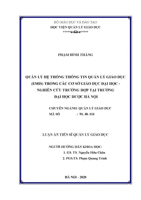 Luận án thạc sĩ quản lý giáo dụ phát triển đội ngũ trưởng bộ môn trong trường đại học định hướng nghiên cứu ở việt nam nghiên cứu trường hợp đại học quốc gia hà nội1