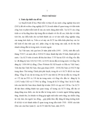 Luận văn quảnz lýz của địa phương đối với khu côngz nghiệpz đồng văn 1 trên địaz bànz tỉnhz hàz namz