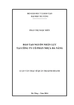 Luận văn thạc sĩ đào tạo nguồn nhân lực tạo công ty cổ phần nhựa đà nẵng