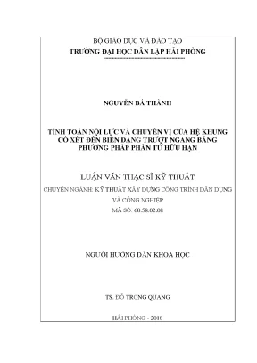 Luận văn tính toán nội lực và chuyển vị của hệ khung có xét đến biến dạng trượt ngang bằng phương pháp phần tử hữu hạn