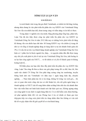 Phát triển thị phần cho vay khách hàng doanh nghiệp của ngân hàng thương mại cổ phần công thương việt nam chi nhánh đông sài gòn luận văn thạc sĩ kinh tế