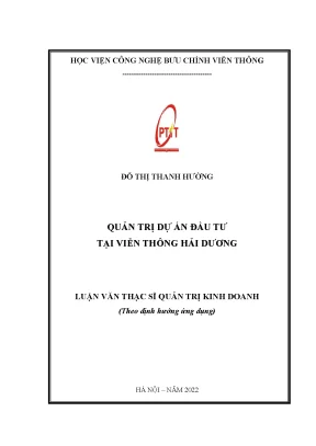 Luận văn quản trị dự án đầu tư tại viễn thông hải dương