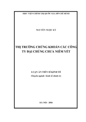 Luận án tiến sĩ thị trường chứng khoán các công ty đại chúng chưa niêm yết