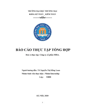 Luận văn báo cáo thực tập tổng hợp đơn vị thực tập công ty cổ phần misa
