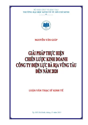 Luận văn thạc sĩ giải pháp thực hiện chiến lược kinh doanh công ty điện lực bà rịa vũng tàu đến năm 2020 luận văn thạc sĩ