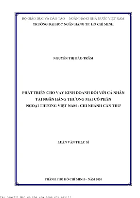 Phát triển cho vay kinh doanh đối với cá nhân tại ngân hàng thương mại cổ phần ngoại thương việt nam chi nhánh cần thơ luận văn thạc sĩ tài chính ngân hàng