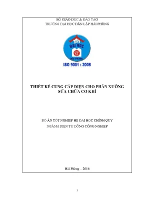 Luận văn thiết kế cung cấp điện cho phân xưởng sửa chữa cơ khí 2