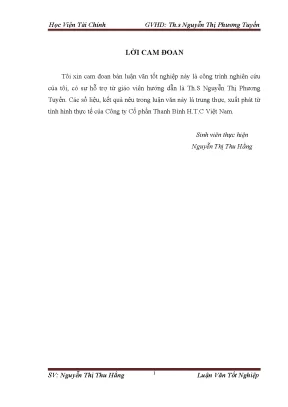 Luận văn học viện tài chính aof tổ chức công tác kế toán nguyên vật liệu tại công ty cổ phần thanh bình h t c việt nam
