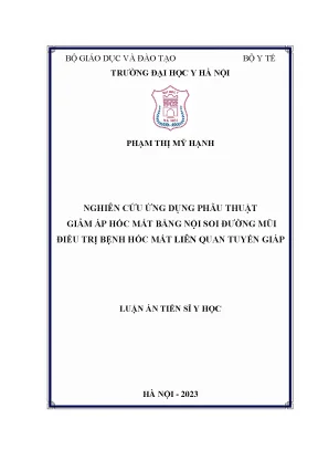 Luận án tiến sĩ y học nghiên cứu ứng dụng phẫu thuật giảm áp hốc mắt bằng nội soi đường mũi điều trị bệnh hốc mắt liên quan tuyến giáp