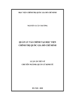 Luận án tiến sĩ quản lý kinh tế quản lý tài chính tại học viện chính trị quốc gia hồ chí minh