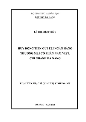 Luận văn thạc sĩ huy động tiền gửi tại ngân hàng tmcp nam việt chi nhánh đà nẵng