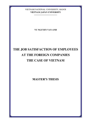 Luận văn thạc sĩ the job satisfaction of employees at foreign companies a study in vietnam