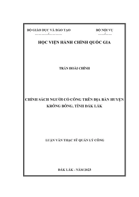 Luận văn thạc sĩ quản lý công chính sách người có công trên địa bàn huyện krông bông tỉnh đắk lắk
