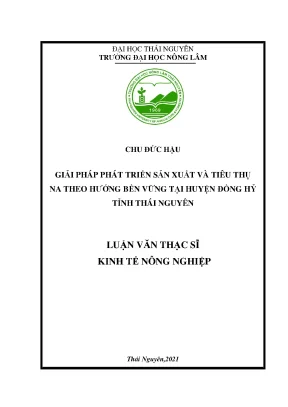 Luận văn giải pháp phát triển sản xuất và tiêu thụ sản phẩm na theo hướng bền vững tại huyện đồng hỷ tỉnh thái nguyên