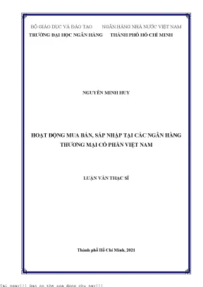 Hoạt động mua bán sáp nhập tại các ngân hàng thương mại cổ phần việt nam luận văn thạc sĩ tài chính ngân hàng