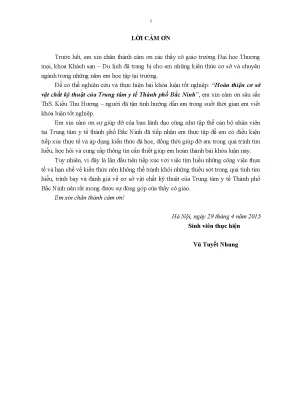 Luận văn hoàn thiện cơ sở vật chất kỹ thuật của trung tâm y tế thành phố bắc ninh
