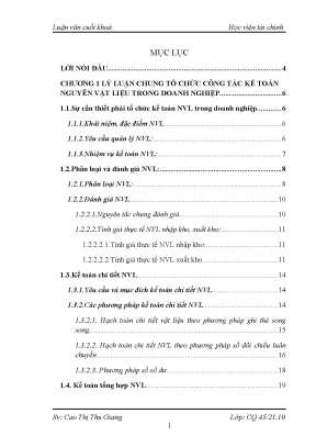 Luận văn học viện tài chính aof tổ chức công tác kế toán nguyên vật liệu tại công ty cổ phần đạt phương