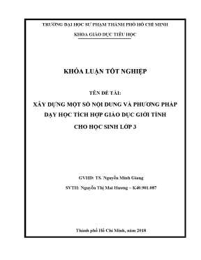 Luận văn thạc sĩ xây dựng một số nội dung và phương pháp dạy học tích hợp giáo dục giới tính cho học sinh lớp 3