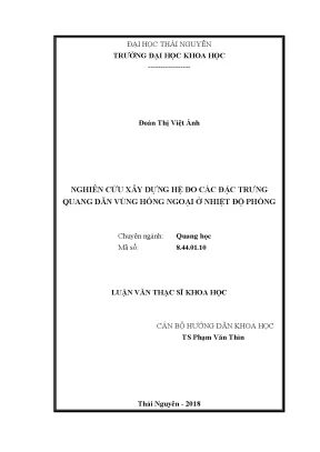 Luận văn thạc sĩ nghiên cứu xây dựng hệ đo các đặc trưng quang dẫn vùng hồng ngoại ở nhiệt độ phòng