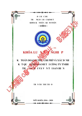 Luận văn thạc sĩ kế toán doanh thu chi phí và xác định kết quả kinh doanh tại công ty tnhh thương mại và vận tải san hiền