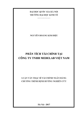 Luận văn thạc sĩ phân tích tài chính tại công ty tnhh medelab việt nam