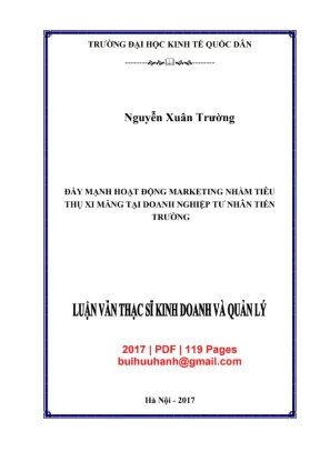 Luận văn thạc sĩ kinh doanh quản lý đẩy mạnh hoạt động marketing nhằm tiêu thụ xi măng tại doanh nghiệp tư nhân tiến trường