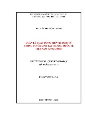 Luận văn thạc sĩ quản lý hoạt động tiếp thị điện tử trong tuyển sinh tại trường quốc tế việt nam singapore