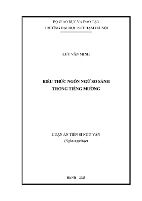 Luận án tiến sĩ biểu thức ngôn ngữ so sánh trong tiếng mường