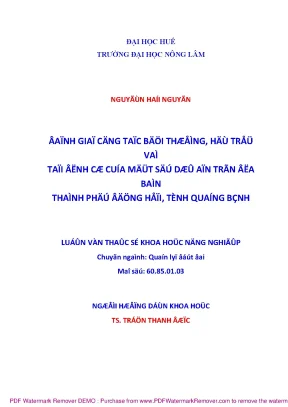 Luận văn thạc sĩ đánh giá công tác bồi thường hỗ trợ và tái định cư của một số dự án trên địa bàn thành phố đồng hới tỉnh quảng bình