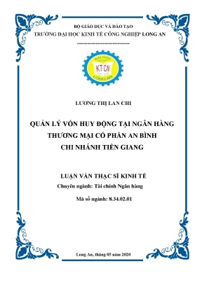 Luận văn quản lý vốn huy động tại ngân hàng thương mại cổ phần an bình chi nhánh tiền giang