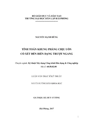 Luận văn thạc sĩ tính toán khung phẳng chịu uốn có xét đến biến dạng trượt ngang