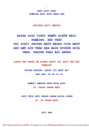 Luận văn thạc sĩ đánh giá việc thực hiện bồi thường hỗ trợ và giải phóng mặt bằng của một số dự án tại huyện hòa vang thành phố đà nẵng